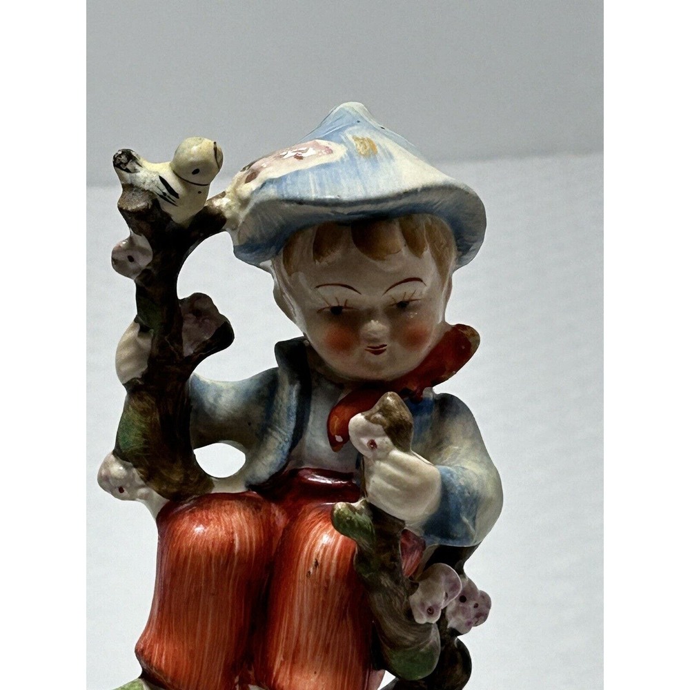 Vintage Sphinx Japan Ceramic Handpainted Little‎ Boy In A Tree Figurine - Picture 13 of 15